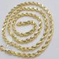 10k Yellow Gold Rope Chain Necklace 6mm 18-28 Inch Diamond Cuts Men's 10ktend