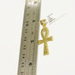Real 10k Yellow Gold Ankh Cross charm Nugget Pendant 2 Inch For Men's 10 KT / AS