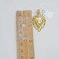 Real 10k Yellow Gold Pendant Lion Head Charm 2'' Inch For Mens's 10KT Gold / AS