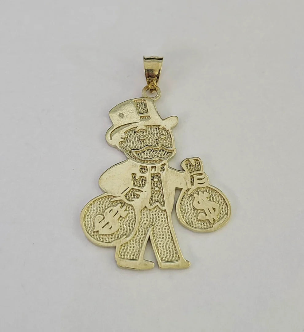 10k Grandpa Money Bag Charm Pendant REAL 10Kt Yellow Gold Real