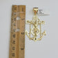 Real 10k Yellow Gold charm Pendant Anchor Cross 2.25 Inch For Men's 10KT / CAL