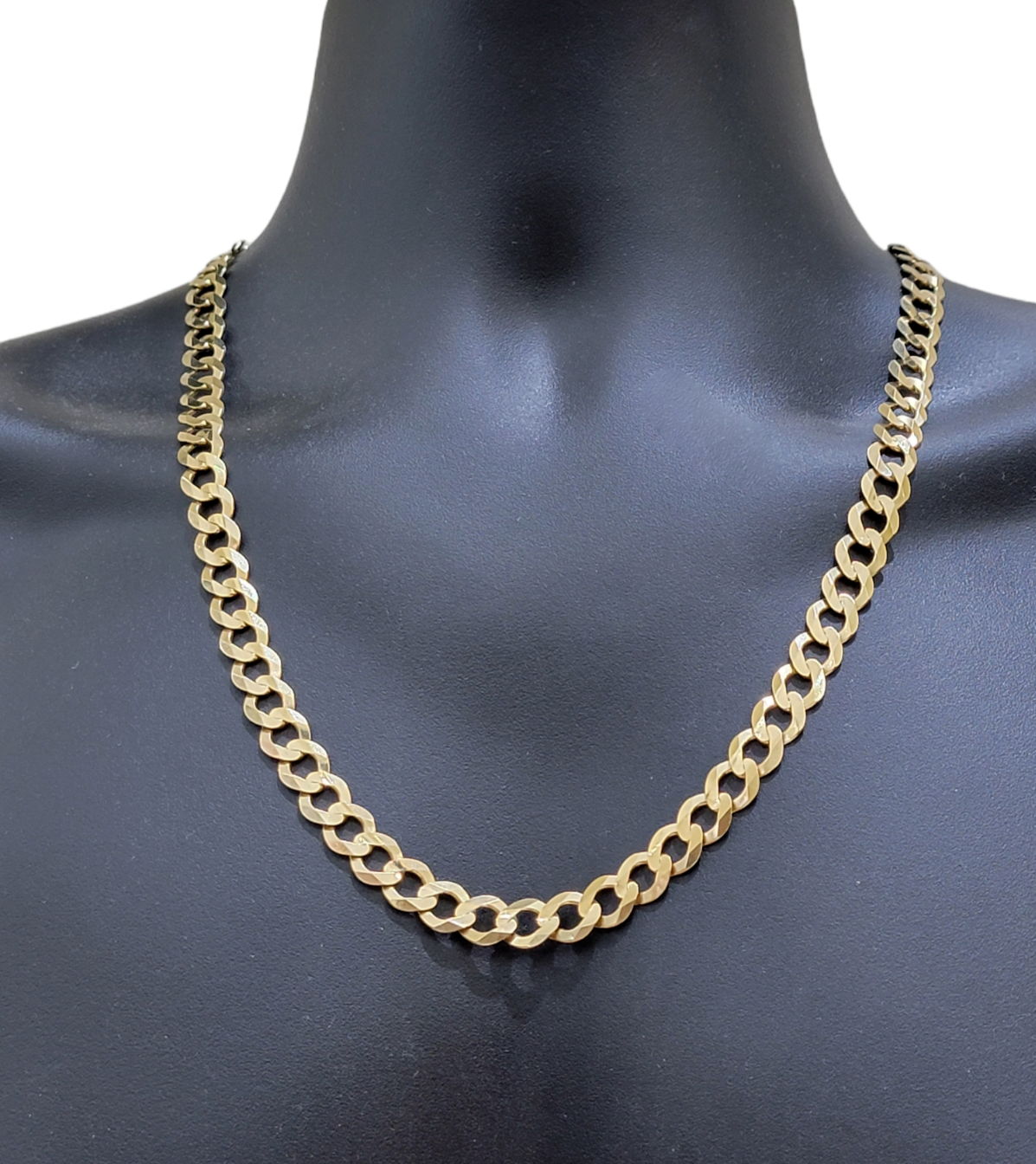 Real 10k Gold Chain Cuban Curb Link Necklace 20 Inch 10mm Solid 10kt Yellow Gold