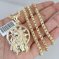 10k Gold Byzantine Chain Jesus Head Pendant SET REAL 10kt 3mm 18"-28" 10Kt