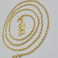 REAL 10k Gold Pendant & Solid Rope Chain Necklace 18" - 24 Inch Jesus Face Charm