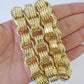 Real 10k Gold Necklace Byzantine Box Chain 12mm 26 Inch For Mens 10kt Alexandria
