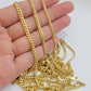 Real 18k Gold Chain Necklace Miami Cuban Link 2.5-4mm 18-26 Inch SOLID Men Women