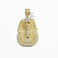 Real 10k Gold Pharaoh Head Charm Pendant 2" 10kt Yellow Gold for Chain DISCOUNT