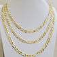 Figaro Link Chain 14k Yellow Gold 7mm Necklace 20 - 30 Inch SOLID 14kt STRONG