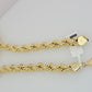 10K Yellow Gold Rope Chain Necklace 8mm 24 Inch REAL 10kt Diamond Cuts For Mens