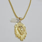 REAL 10k Gold Franco Necklace Charm Lion Head Pendant SET 20 - 26 Inch 3mm Chain