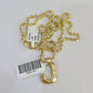 10k Gold Initial J Charm Rope Chain 16"-26" 2.5mm SET Necklace Alphabet Pendant