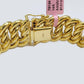 Real 14k Yellow Gold Bracelet 9mm 7.5 Inch Flat Byzantine Box Lock Men Women Oro