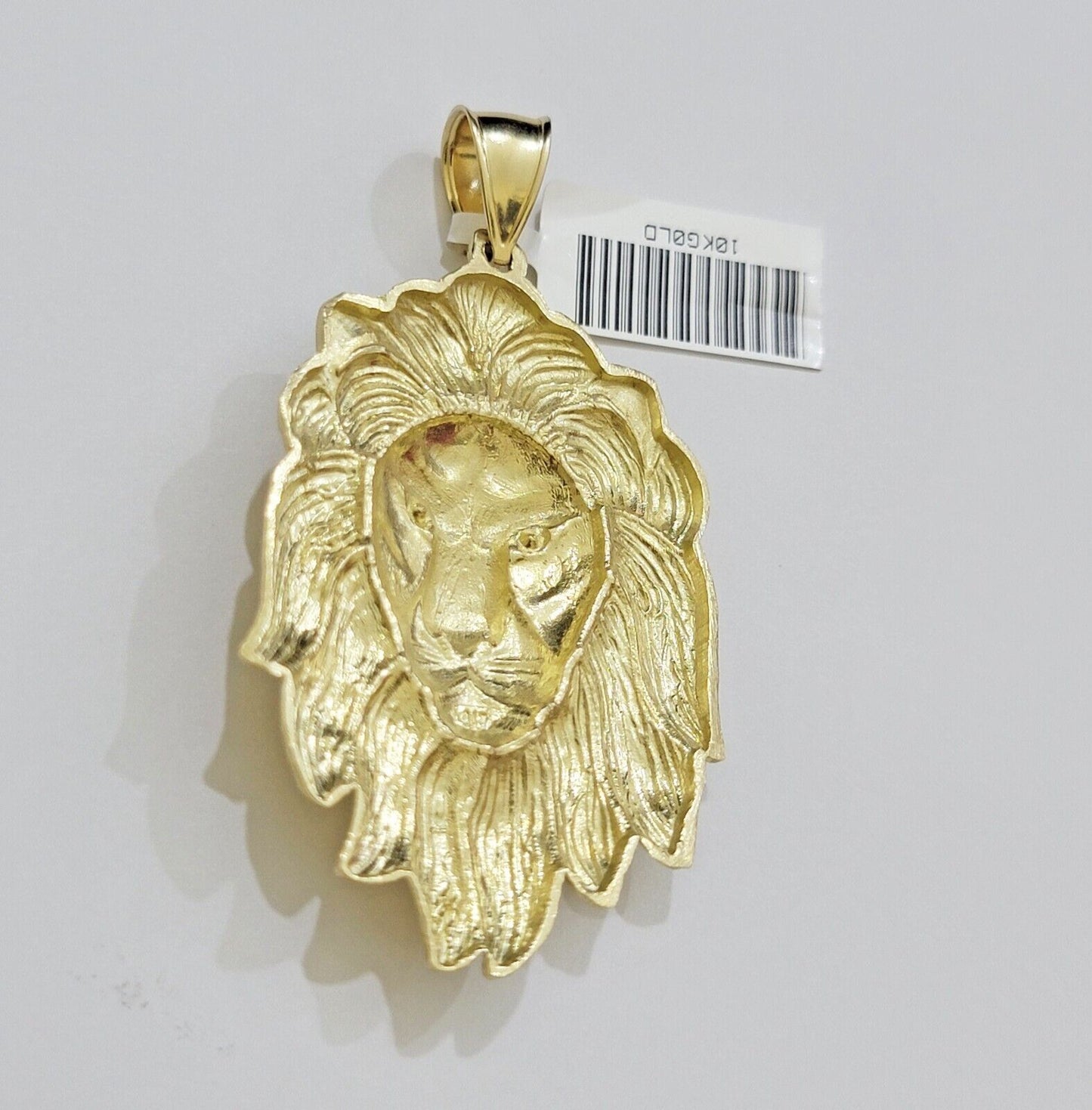 REAL 10k Gold Franco Necklace Charm Lion Head Pendant SET 20 - 26 Inch 3mm Chain