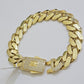 Real 10k Gold Bracelet Mens 9 inch 15mm Royal Cuban Link 10kt Yellow Gd CZ Lock