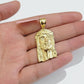 Real 14k Gold Charm Pendant Jesus Head 14kt Yellow Gold For Men Diamond Cuts