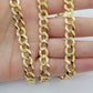 Real 10k Gold Chain Cuban Curb Link 10mm 18 in - 30 Inch Mens Solid 10kt Yellow