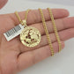 Real 10k Gold Chain Pendant SET World's Your Charm Miami Cuban Link Necklace 24"