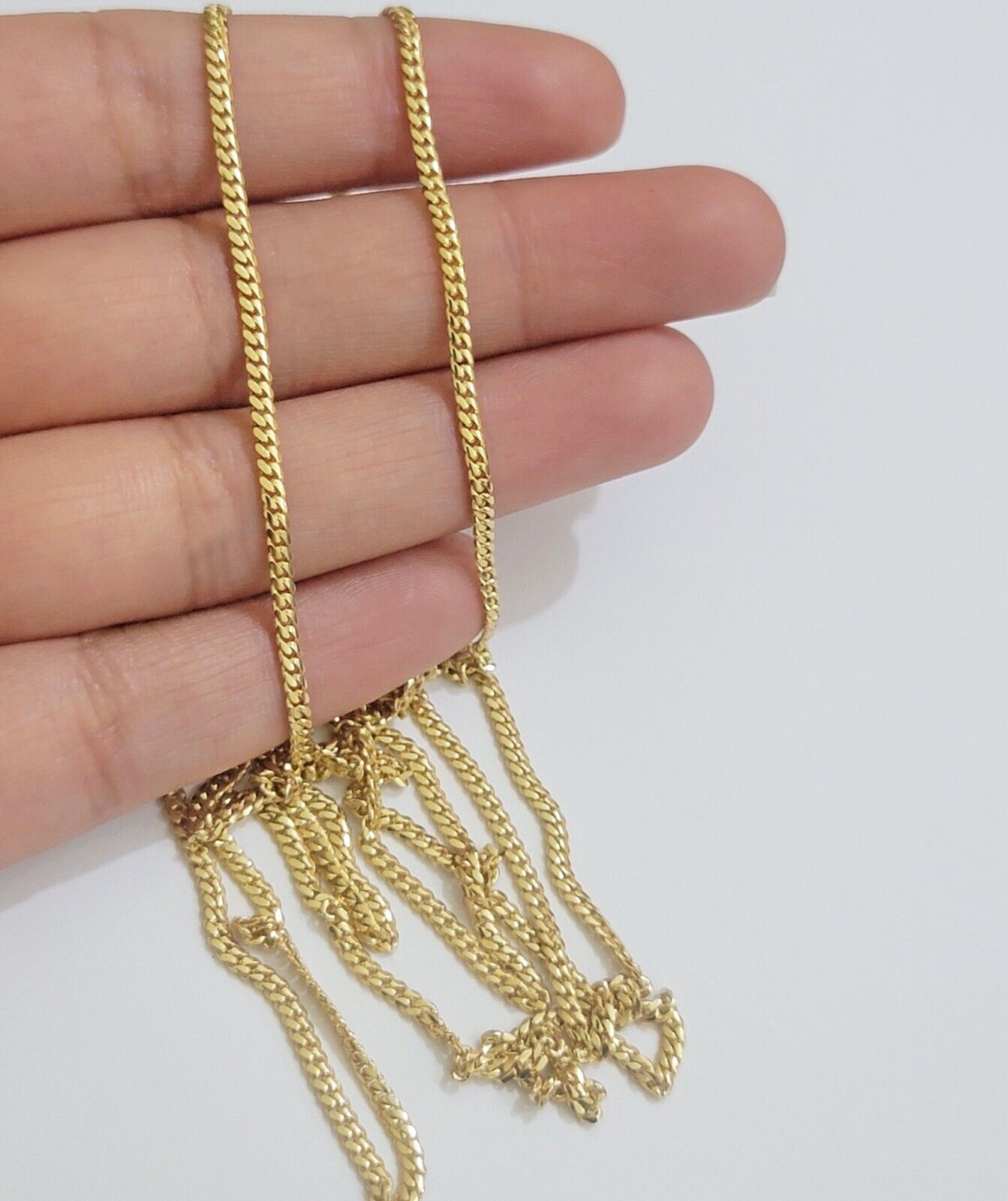 Solid 18k Yellow Gold Necklace Chain Miami Cuban Link 2mm 18"-24 Inch Real 18kt