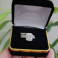 Real 14k White Gold Ring 2CT Diamond Engagement Wedding Ladies Band SET