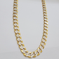 Real 10k Yellow Gold Chain Curb Link Necklace 10mm 28 Inch Diamond Cut Two-tone