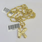10k Gold Initial K Charm Rope Chain 16"-26" 2.5mm SET Necklace Alphabet Pendant
