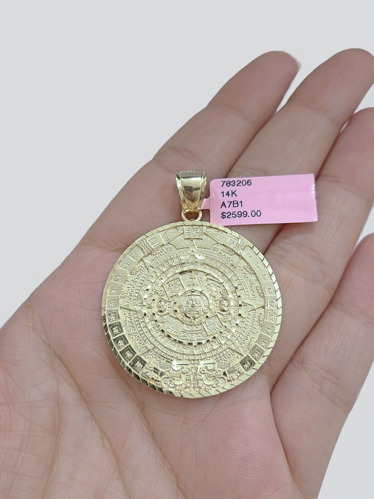 14k gold deals aztec calendar pendant