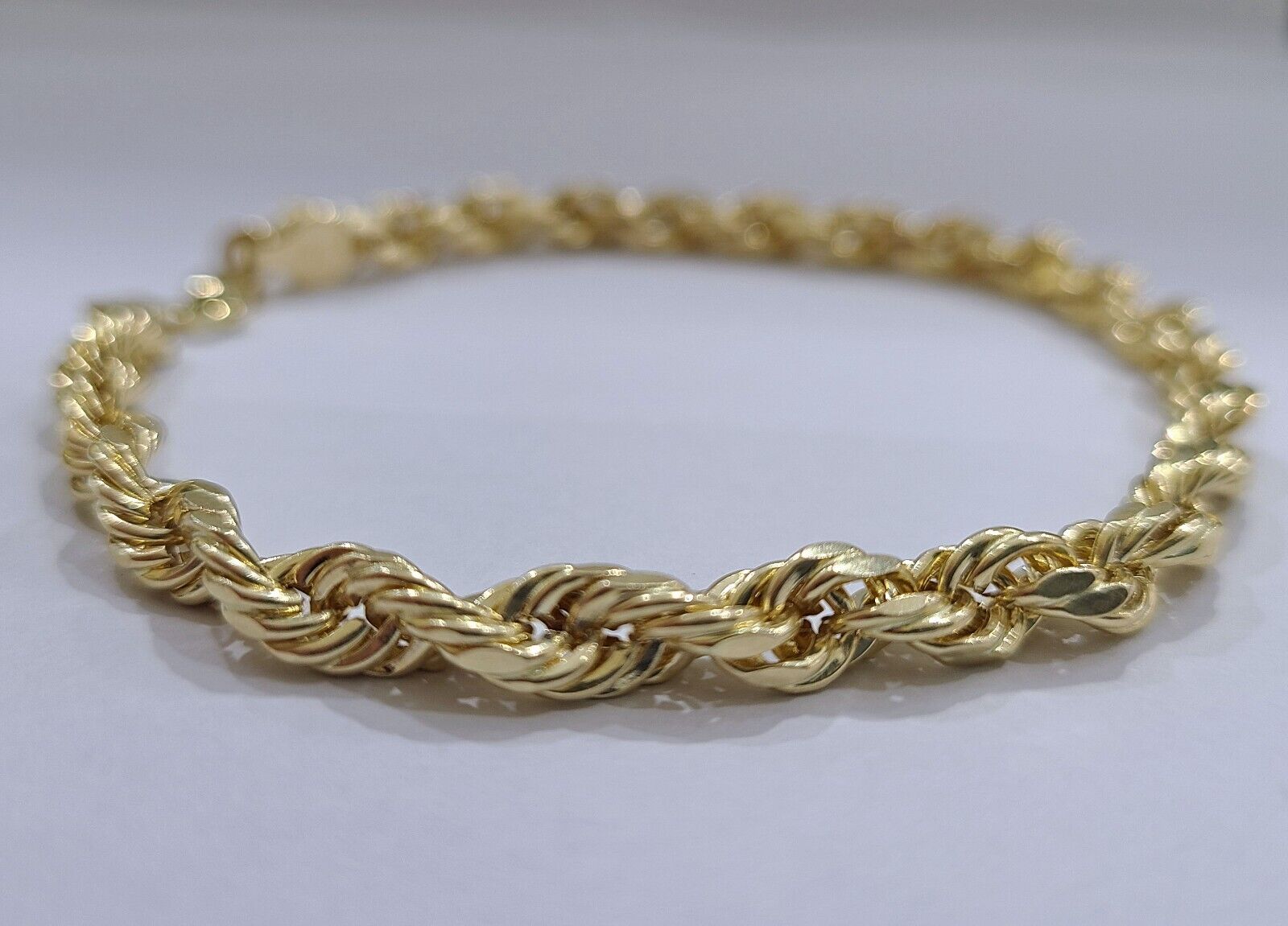 10kt real gold rope bracelet 5mm 8 inch orders