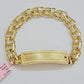 Real 14k Yellow Gold Chino Bracelet 8 Inch 10mm Men's Name Plate ID Link Solid