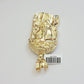 Real 10k Yellow Gold Jesus Face Head Pendant 3 Inch Charm For Men's, 10kt / CAL