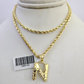 10k Gold Initial N Charm Rope Chain 16"-26" 2.5mm SET Necklace Alphabet Pendant
