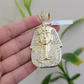 Real 10k Yellow Gold Pharaoh Head Charm Pendant 2.5"  10kt With Stones for Men's