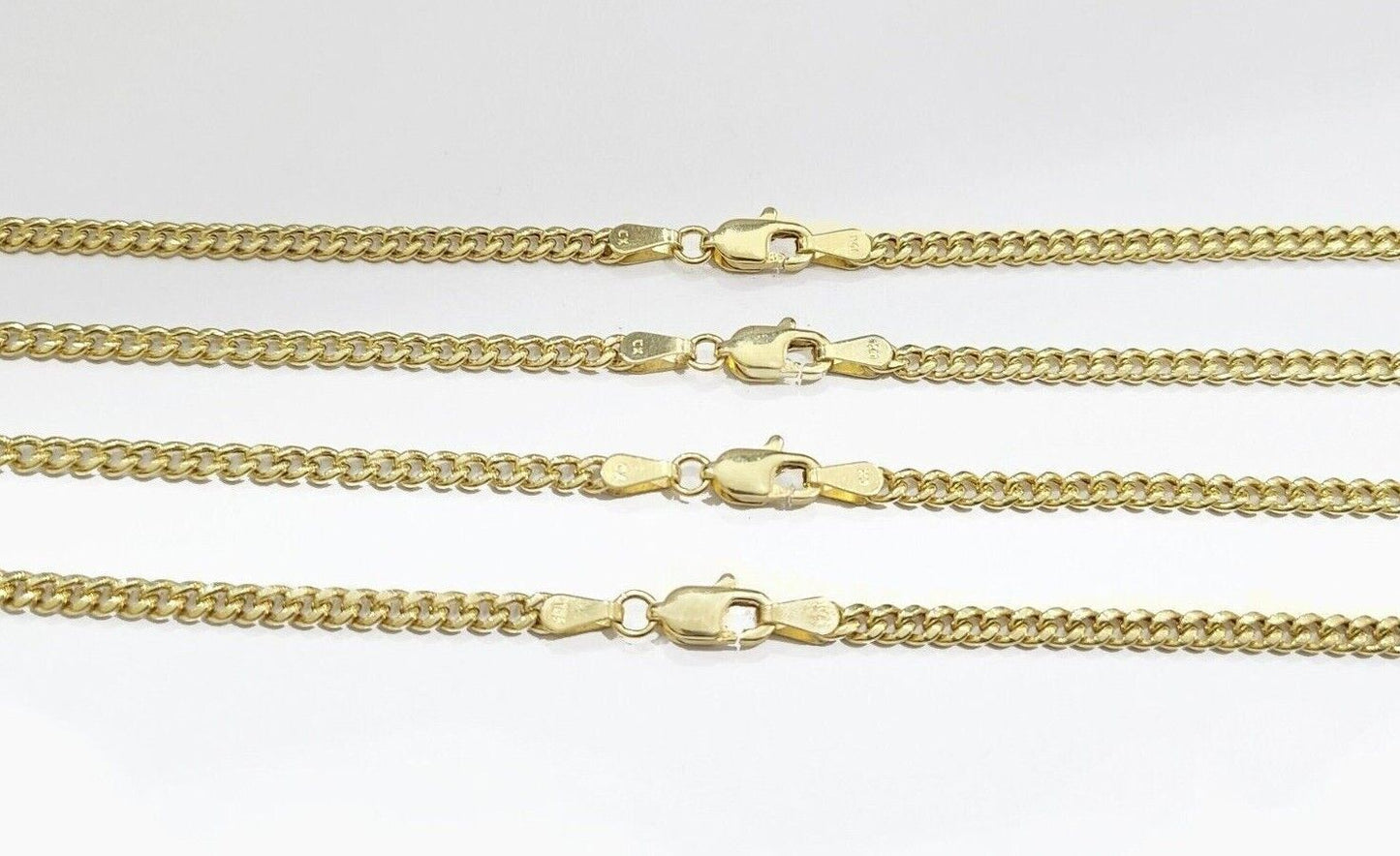 Real 10K Yellow Gold Miami Cuban Chain 5mm Necklace 18-28'' Inches Lobster 10kt