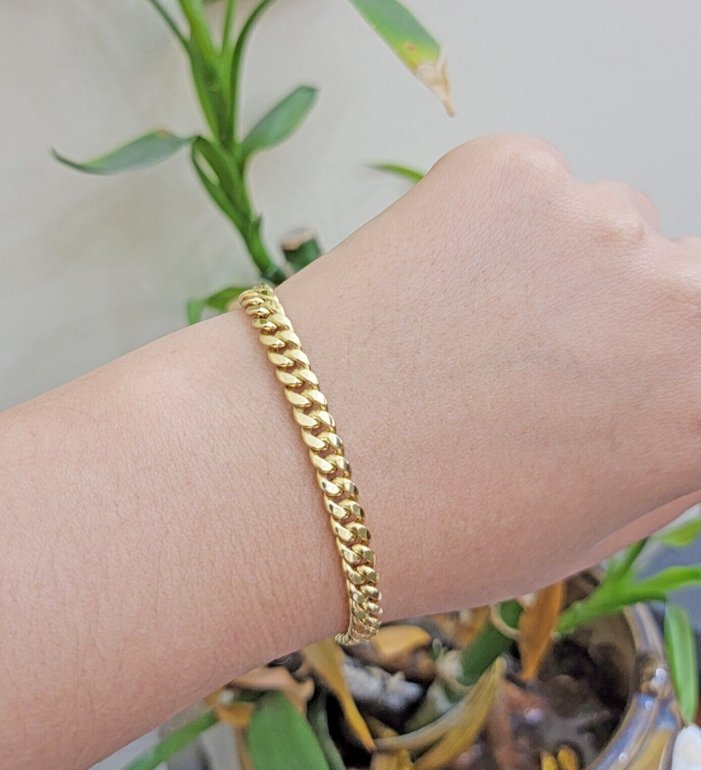 Real 10k Yellow Gold Bracelet Miami Cuban Link 8 Inch 7mm For Men & Women 10 KT