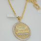 Real 10k Gold Rope chain Last supper Charm Pendant SET Solid Necklace 4mm 22Inch