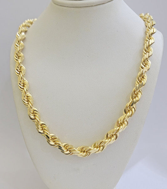 Real 14k Gold Rope Chain Necklace 28 Inch 8mm Mens Diamond cut SOLID 14KT Yellow