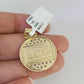 Real 10k Gold Chain Pendant SET Last Supper Charm Miami Cuban Link Necklace 2mm