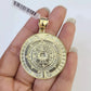 10k Gold Byzantine Necklace Mayan Calendar charm Pendant REAL 10kt Men's SET