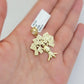 Real 10k Yellow Gold charm Money Tree Pendant 1.2 Inch For Mens 10KT /AS