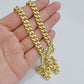 14k Gold Chain Necklace 24 Inch Miami Cuban Link 8mm Box Lock Real 14KT For Mens