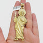 Real 10k Yellow Gold Charm Saint Juda Pendant Men's 3.5 Inch Jude the Apostle