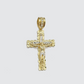 Real 10k Yellow Gold Cross Charm Rope Chain 4mm 18'' Necklace Pendant 10kt Jesus