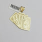 Real 10k Yellow Gold charm Flash Card Pendant 1.75 Inch For Men's 10KT GOLD /AS