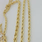 Real 10k Yellow Gold Chain Rope Necklace 6mm 7mm 8mm 20" 22" 24" 26" 28" 30" Men