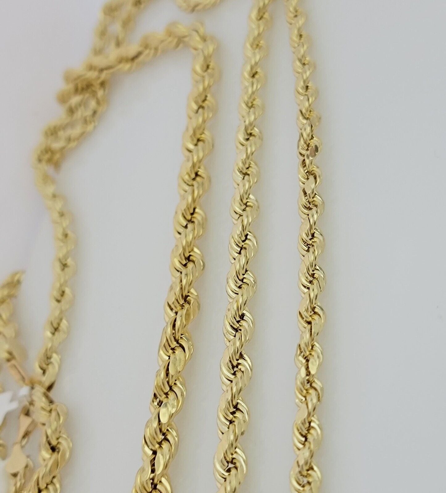 Real 10k Yellow Gold Chain Rope Necklace 6mm 7mm 8mm 20" 22" 24" 26" 28" 30" Men