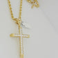 Real 10k Gold Rope Chain Pendant SET Solid Necklace 4mm 20-28" Stone Cross Charm