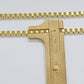 Real 10K Yellow Gold Box Byzantine Chain 4mm Necklace 18-30'' Inch Lobster Lock