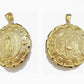 Real 10k Yellow Gold Charm Pendant Jesus Head Face & Virgin Mary 10KT For Men's