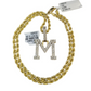 10k Rope Chain M Diamond Initial Charm Necklace Pendant Set 2mm 18"-24" Gold