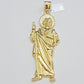 Real 10k Yellow Gold Charm Saint Juda Pendant Men's 3.5 Inch Jude the Apostle