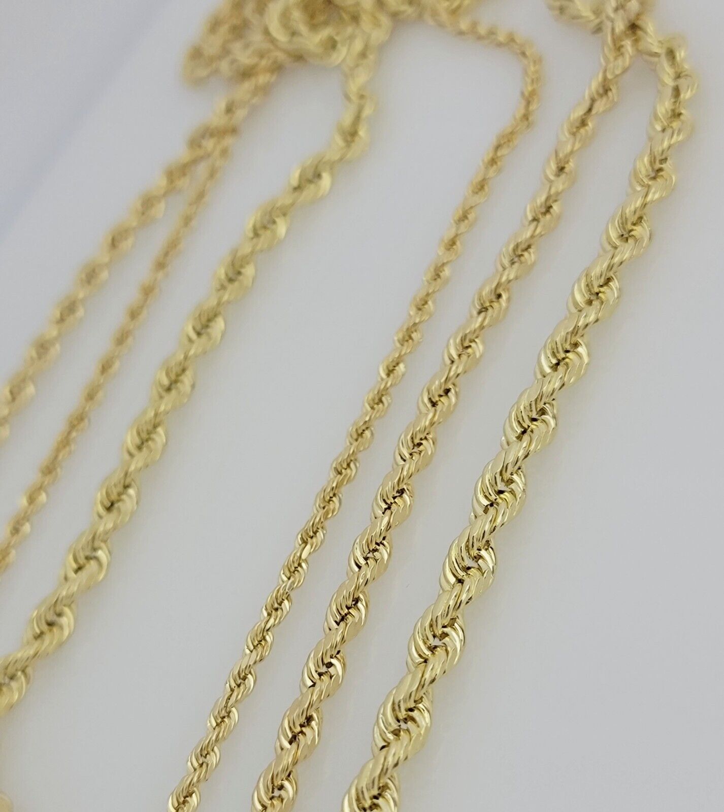 Real 10k Yellow Gold Chain Rope Necklace 3mm 4mm 5mm 18" 20" 22" 24" 26" 28" 30"